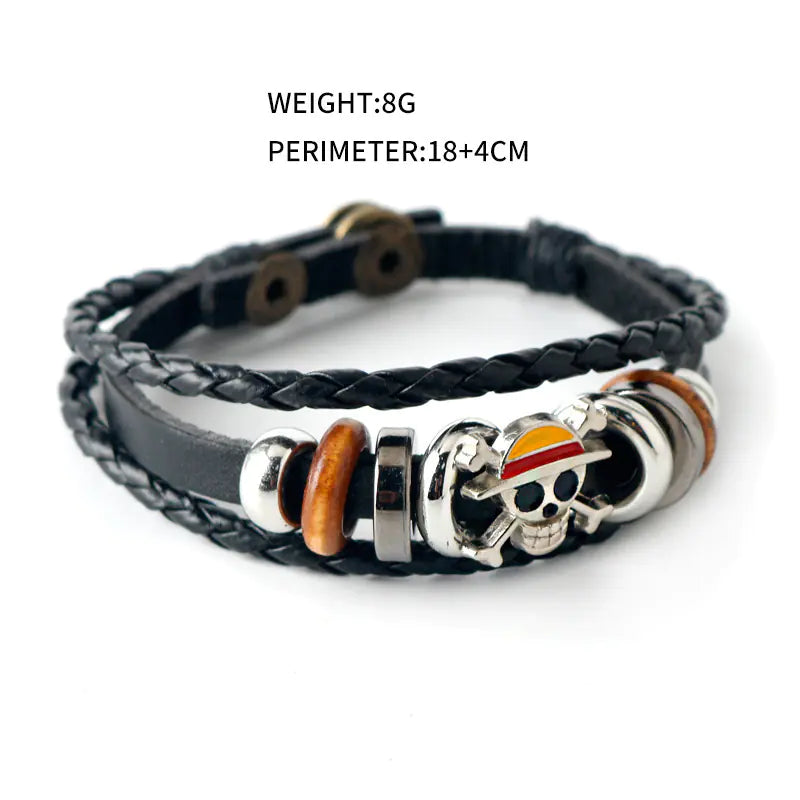 Anime Leather Bracelets: One Piece, Naruto & Attack On Titan